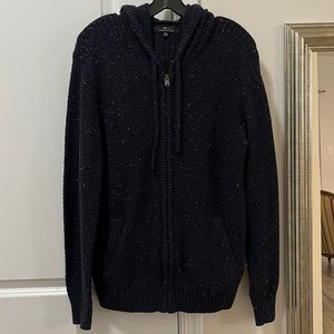 Marc Anthony Wool-Alpaca Blend Zip-up Hooded Sweater